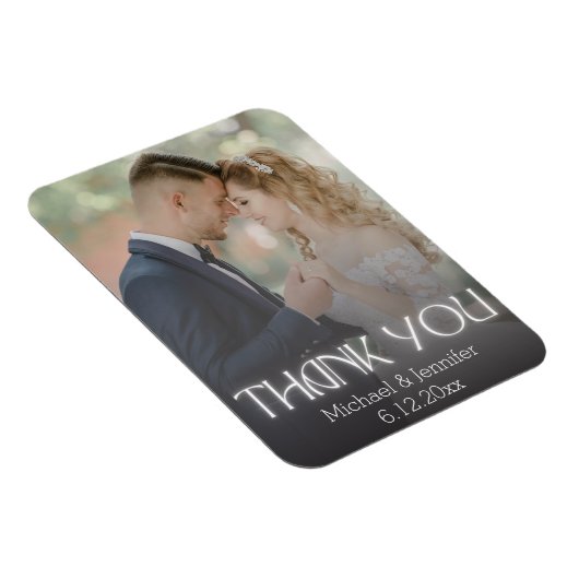 stilvolles Dankeschön an White Handwriting Hochzei Magnet (Rechte Seite)