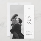 Stilvolles Datum Modernes Monogramm Hochzeitsfoto Save The Date (Vorderseite)
