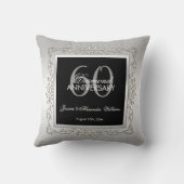 Stilvolles Dekor Silver 60. Hochzeit Kissen (Rückseite)