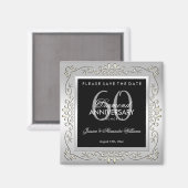 Stilvolles Dekor Silver 60. Hochzeit Magnet (Vorderseite/Rückseite)