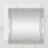 Stilvolles Dekorativ Silber 60. Hochzeitstag Einladung (Rückseite)