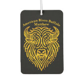 Stilvolles Design eines Gold Bison Buffalo Head Autolufterfrischer (Vorderseite)