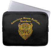 Stilvolles Design eines Gold Bison Buffalo Head Laptopschutzhülle (Vorderseite)