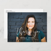 Stilvolles Design Foto Abschluss Vielen Dank Postkarte (Vorne/Hinten)