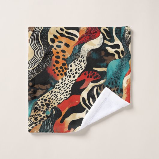 Stilvolles Design für Animal Print Fusion Badhandtuch Set (Waschlappen)
