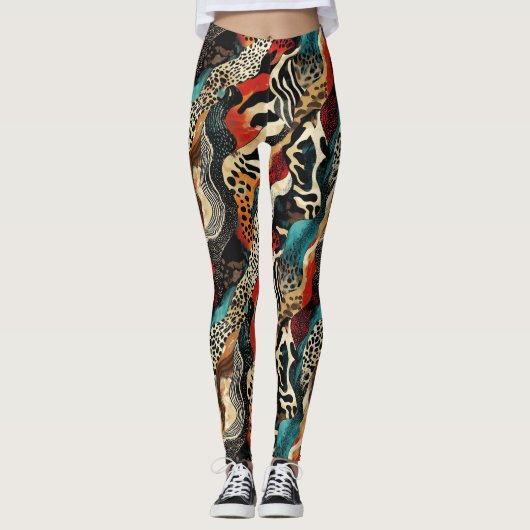 Stilvolles Design für Animal Print Fusion Leggings (Vorderseite)