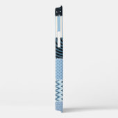 Stilvolles Design, geometrische Fliesen, blaue Far Case-Mate iPhone Hülle (Rückseite / Rechts)