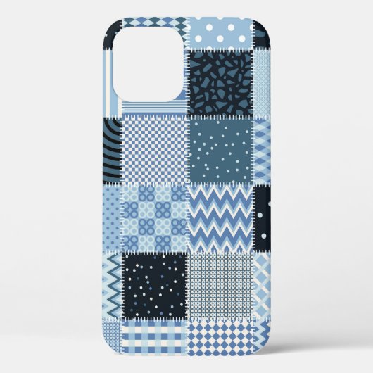 Stilvolles Design, geometrische Fliesen, blaue Far Case-Mate iPhone Hülle (Rückseite)