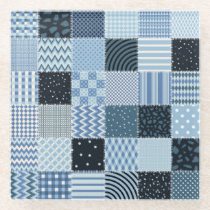 Stilvolles Design, geometrische Fliesen, blaue Far Glasuntersetzer