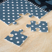 Stilvolles Design, geometrische Fliesen, blaue Far Puzzle (Seite)