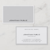 Stilvolles Design Grau Weiß Elegant Minimalistisch Visitenkarte (Vorne/Hinten)