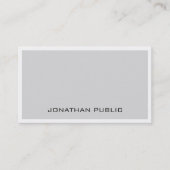Stilvolles Design Grau Weiß Elegant Minimalistisch Visitenkarte (Vorderseite)