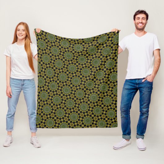 Stilvolles Design im Design Green & Gold Dot Art Fleecedecke (Beispiel)