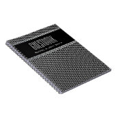 Stilvolles Design Metallic Black Guestbook Noteboo Notizblock (Rechte Seite)