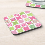 Stilvolles Design mit Blumenpolka-Punkt Getränkeuntersetzer (Linke Seite)