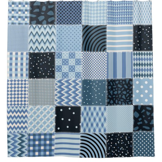 Stilvolles Design. Nahtloses Patchwork-Muster aus Duschvorhang (Vorderseite)