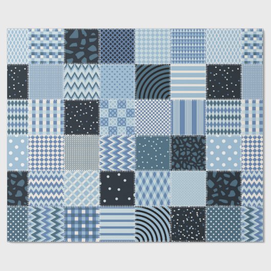 Stilvolles Design. Nahtloses Patchwork-Muster aus  Geschenkpapier (Flach)