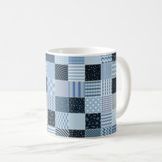 Stilvolles Design. Nahtloses Patchwork-Muster aus  Kaffeetasse (VorderseiteRechts)