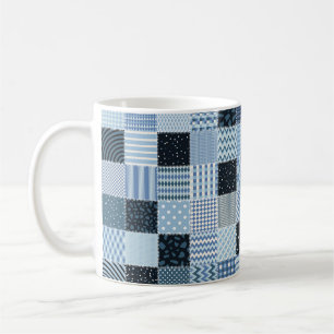 Stilvolles Design. Nahtloses Patchwork-Muster aus  Kaffeetasse