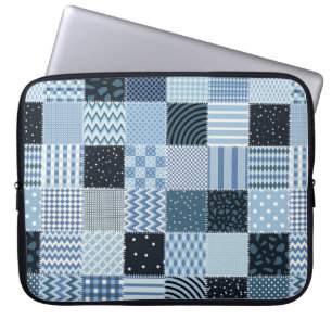 Stilvolles Design. Nahtloses Patchwork-Muster aus  Laptopschutzhülle