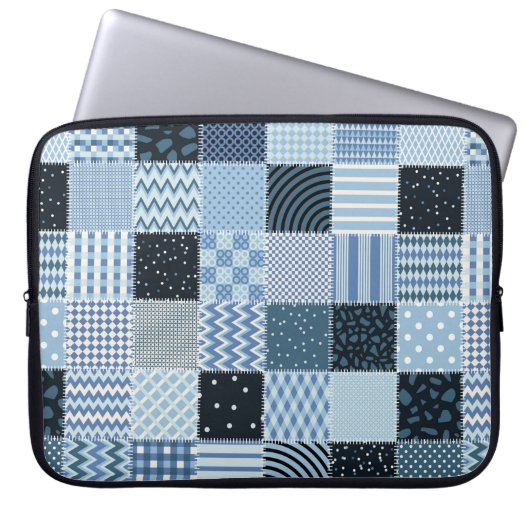 Stilvolles Design. Nahtloses Patchwork-Muster aus Laptopschutzhülle (Vorderseite)