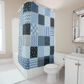 Stilvolles Design Nahtloses Patchwork-Muster aus S Duschvorhang (Beispiel)
