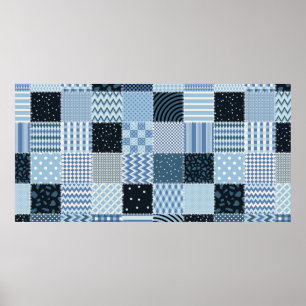 Stilvolles Design Nahtloses Patchwork-Muster aus S Poster