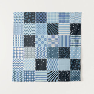 Stilvolles Design Nahtloses Patchwork-Muster aus S Wandteppich