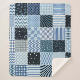 Stilvolles Design. Nahtloses Patchwork-Muster aus Sherpadecke