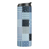Stilvolles Design. Nahtloses Patchwork-Muster aus  Thermosbecher (Nach links gedreht)