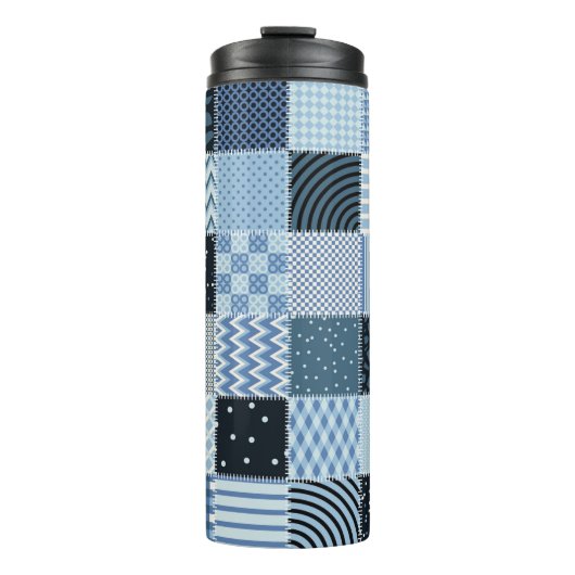 Stilvolles Design. Nahtloses Patchwork-Muster aus Thermosbecher (Vorderseite)