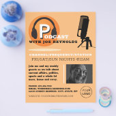 Stilvolles Design, Podcaster, Podcast-Werbung Flyer (Einzeln)