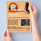 Stilvolles Design, Podcaster, Podcast-Werbung Flyer (Hand)