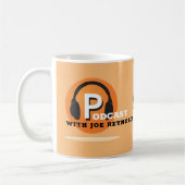Stilvolles Design, Podcaster, Podcast-Werbung Kaffeetasse (Links)