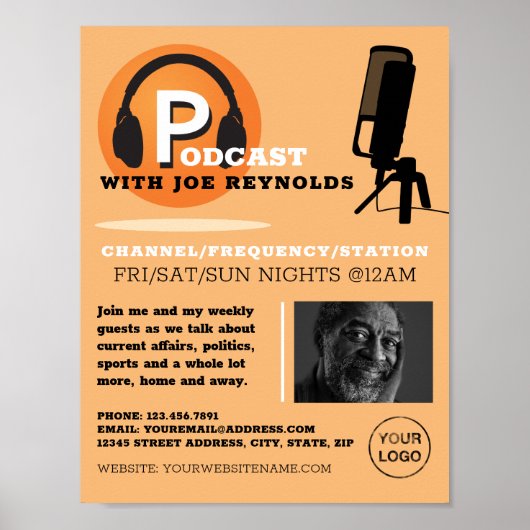 Stilvolles Design, Podcaster, Podcast-Werbung Poster (Vorne)