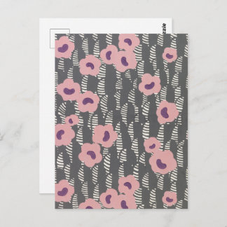 Stilvolles Design rosa Blume Muster Postkarte