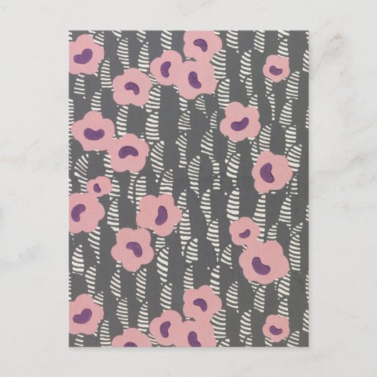 Stilvolles Design rosa Blume Muster Postkarte (Vorderseite)