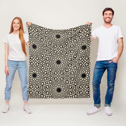 Stilvolles Design Schwarz & Weiß Dot Art Muster Fleecedecke (Beispiel)