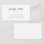 Stilvolles Design Weiß Minimalistisch Trendy Schli Visitenkarte (Vorne/Hinten)