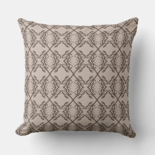 Stilvolles Diamantmuster in Kaffebraun und Beige Kissen
