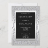 Stilvolles Diamonds Silver Memorial Party Einladung (Vorderseite)