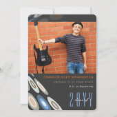 Stilvolles Digital Butterfly Abschluss Foto Party Einladung (Vorderseite)