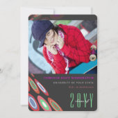 Stilvolles Digital Butterfly Abschluss Foto Party Einladung (Vorderseite)