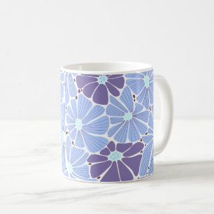 Stilvolles digitales Muster - blau Kaffeetasse