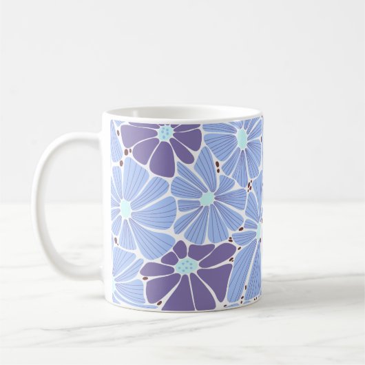 Stilvolles digitales Muster - blau Kaffeetasse (Links)