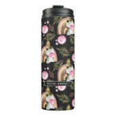 Stilvolles Dinosaur-Muster | Monogram Tumbler Thermosbecher (Vorderseite)