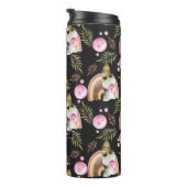 Stilvolles Dinosaur-Muster | Monogram Tumbler Thermosbecher (Nach rechts gedreht)