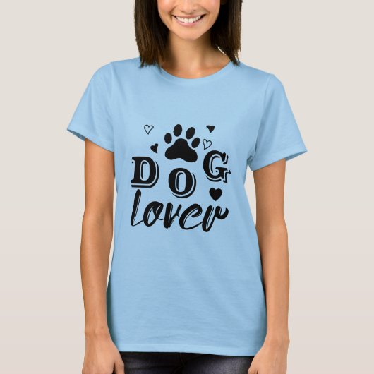 Stilvolles Dog Lover Design mit Paw Print und Herz T-Shirt (Vorderseite)