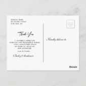 stilvolles Drehbuch danke Ihnen Abschluss Postkarte (Rückseite)