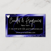 Stilvolles dunkelblaues Rahmenherz Handgefertigt n Visitenkarte (Rückseite)